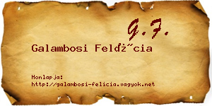 Galambosi Felícia névjegykártya